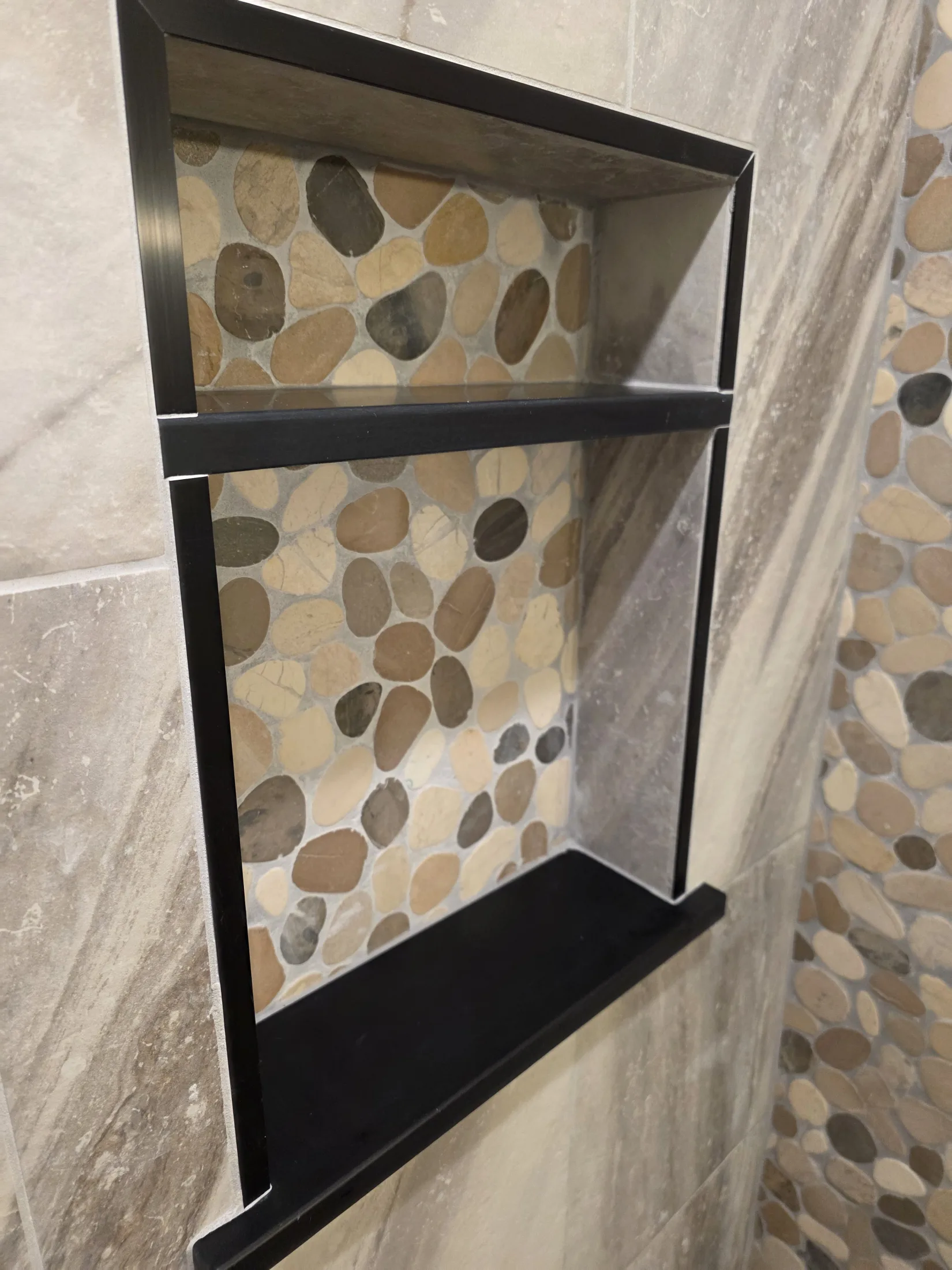 Riverstone & Tile Shower Remodel